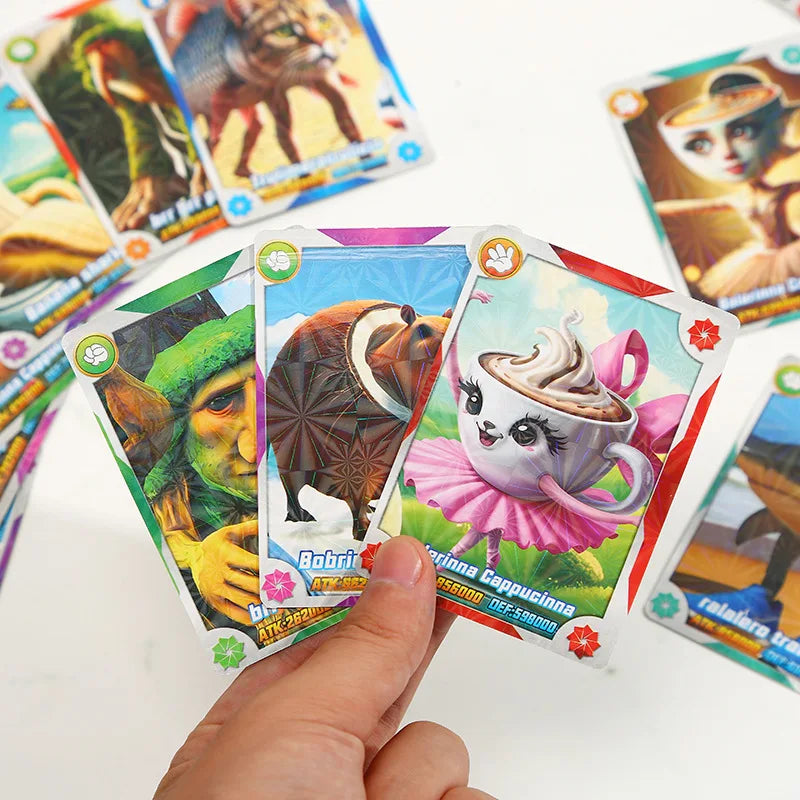 Funny Tungtungtung Sahur Cards Brainrot Italian Game Tralalero Tralala Card Photo Collection Kids Party Cosplay Classic Toy Gift