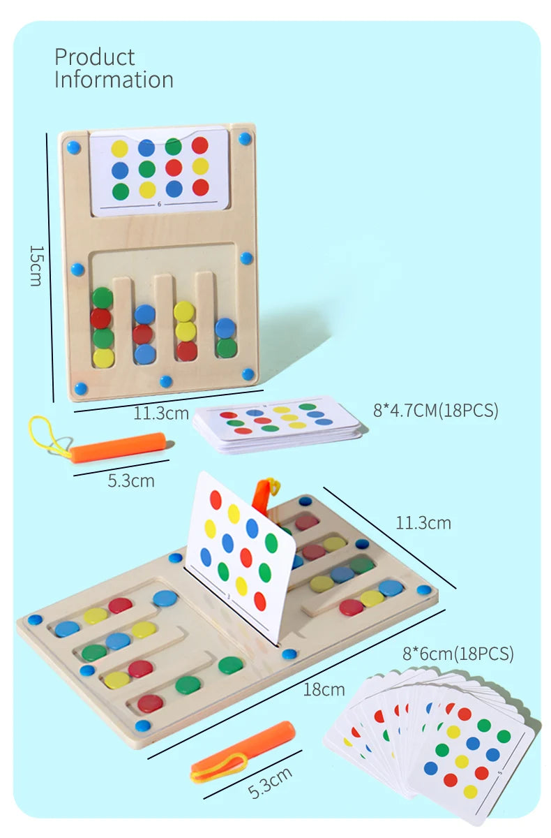 Four Color Walking Game Chess Single&Double Maze Battle Game Logical Thinking Training Montessori Early Education Puzzle Toys