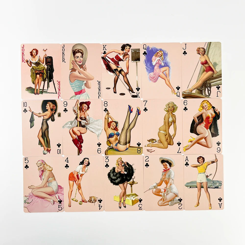 Vintage Retro Collection Playing Cards 54 Poker Deck Cards beautiful Girls Games for Game Party