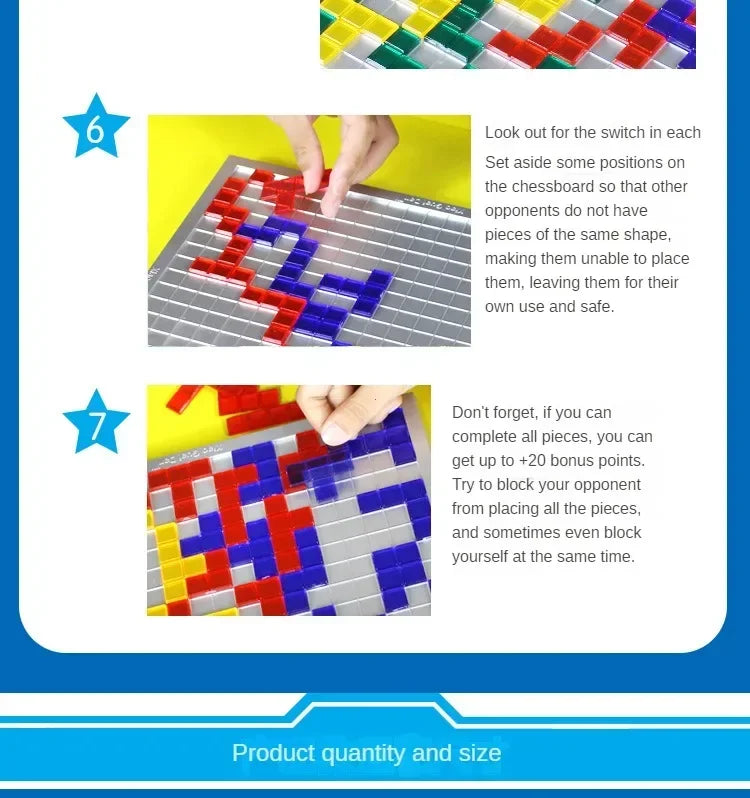 Children Intellectual Puzzle Strategy Board Educational Toys Colored Squares Game Kids Family Party Indoor Desktop Jigsaw Games