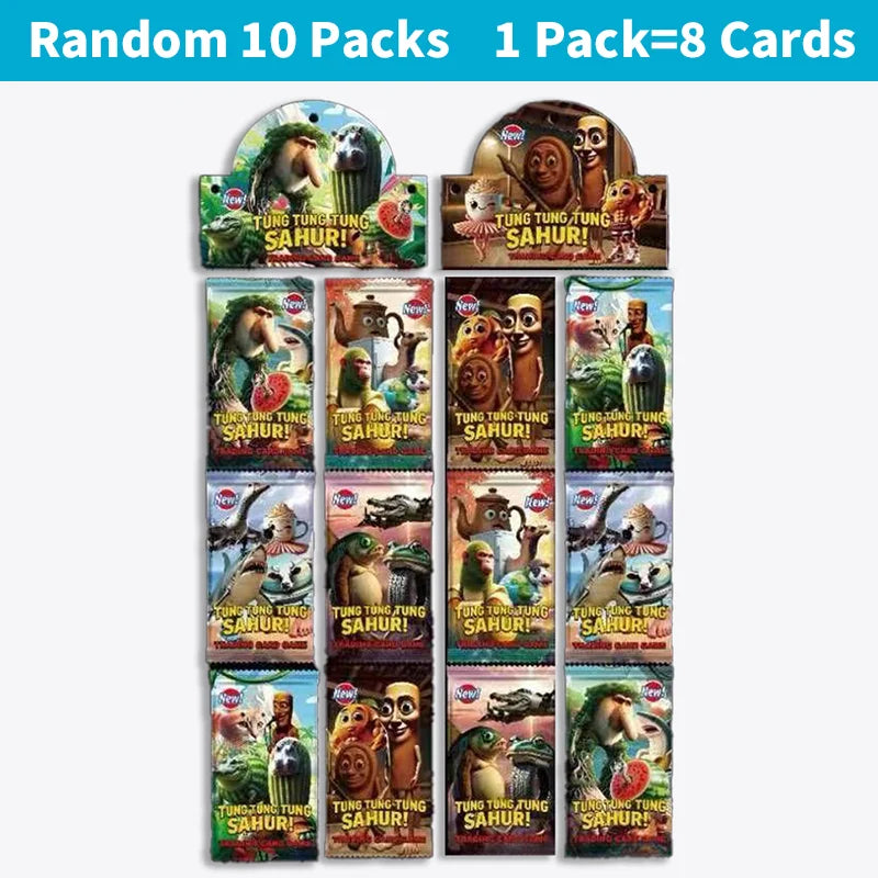 Funny Tungtungtung Sahur Cards Brainrot Italian Game Tralalero Tralala Card Photo Collection Kids Party Cosplay Classic Toy Gift