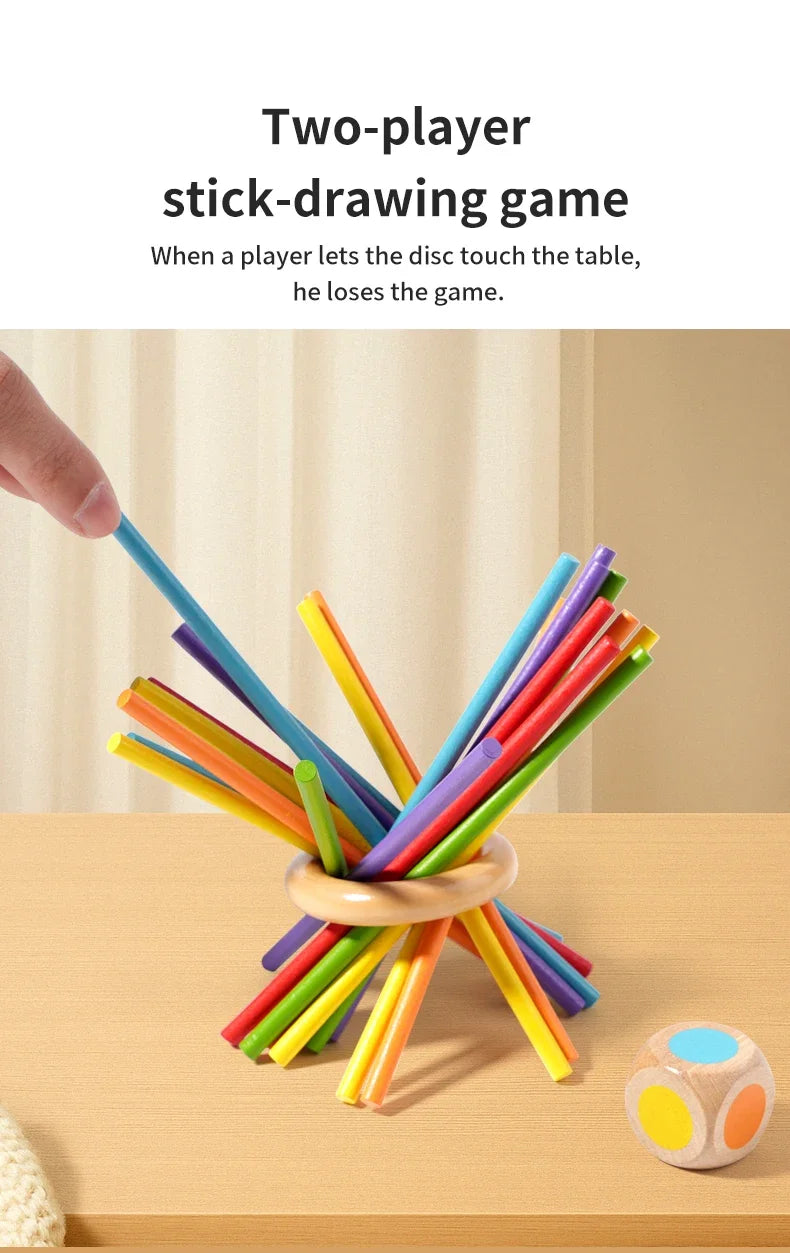 Wooden Stick Strategy Game for Kids Thinking Training Interactive Puzzle Toy Wooden Balance Battle Game for Family Party Fun