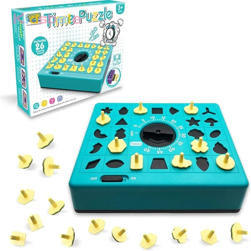 Time Game Pop Up Board Game Shape Matching Puzzles For Kids Early Educational Toys Teaches Shape Recognition Deductive Reasoning
