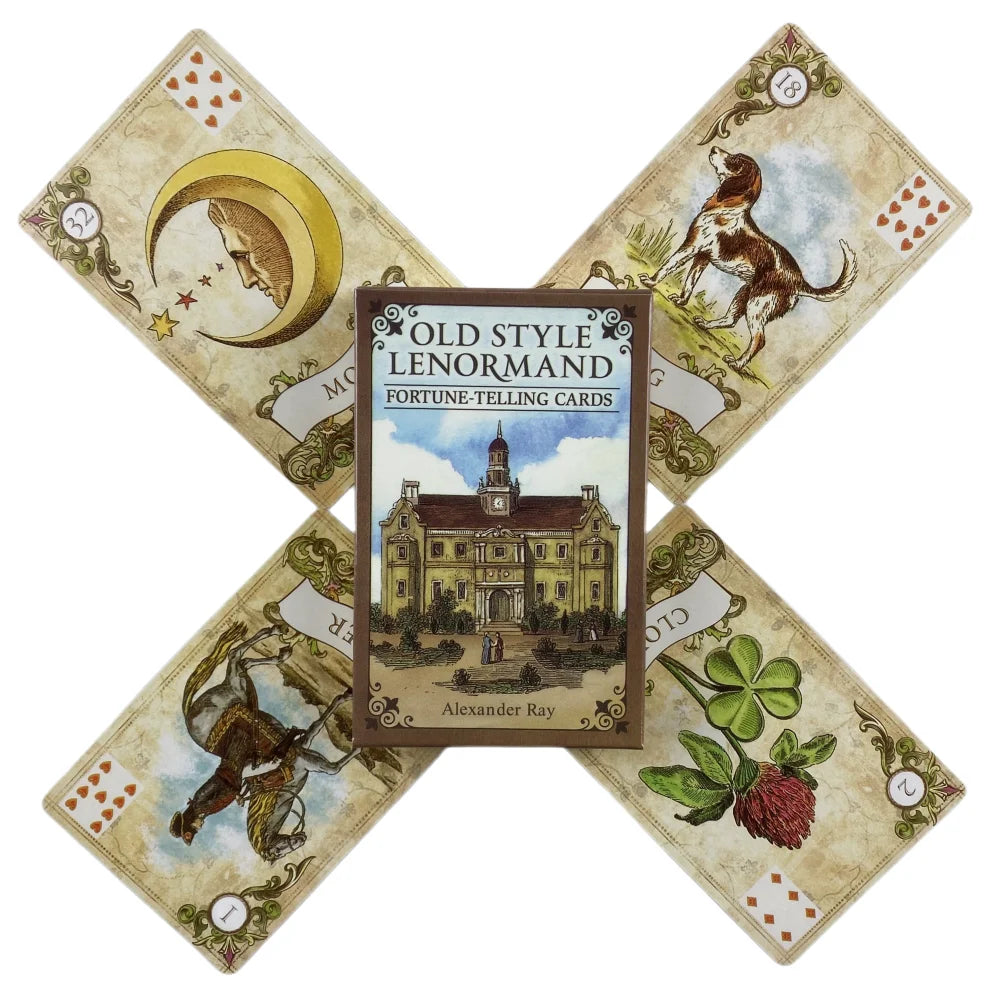 Old Style Lenormand Fortune-Telling Oracle Cards Tarot Divination Deck English Vision Edition Board Playing Game For Party