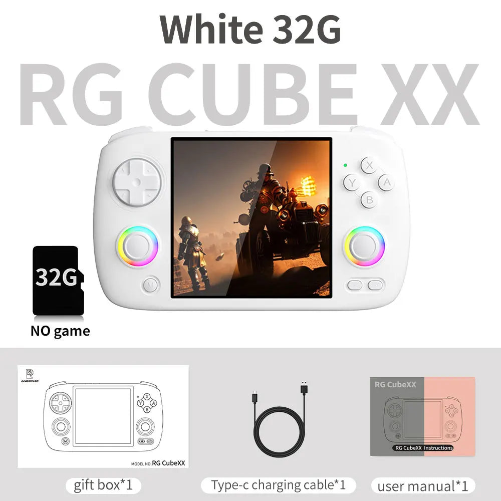 Anbernic RG CubeXX Retro Handheld Game Console 3.95 Inch IPS Screen 64 Bit Linux System Joystick Lighting