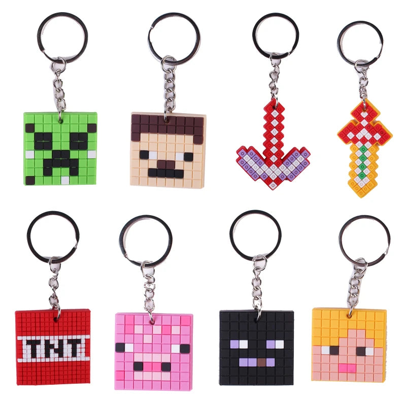 Video Game Birthday Party Favors Bracelets Straw Keychain Kids Miner Craftings Birthday Party Favors Gift School Reward Pinata