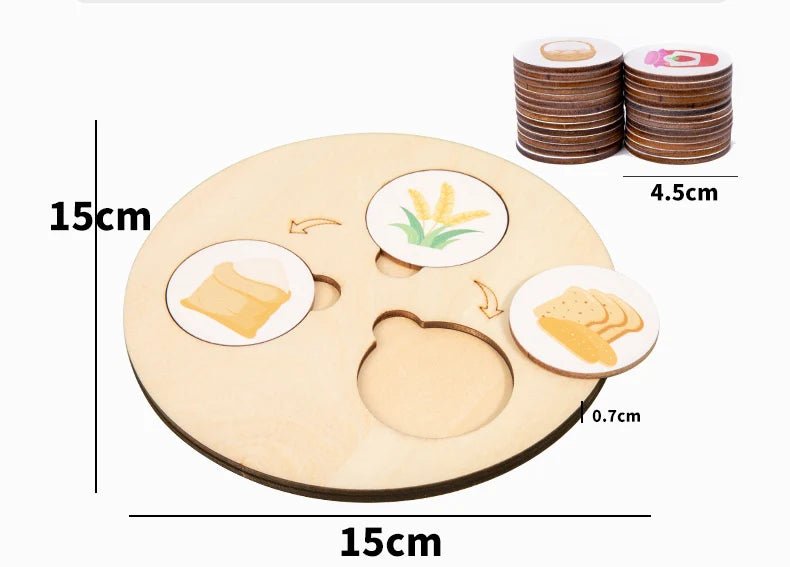 Children Montessori Toys Food Decomposition Board Game Kid Puzzle Animal Plant Cognitive Logical Thinking Training Education Toy