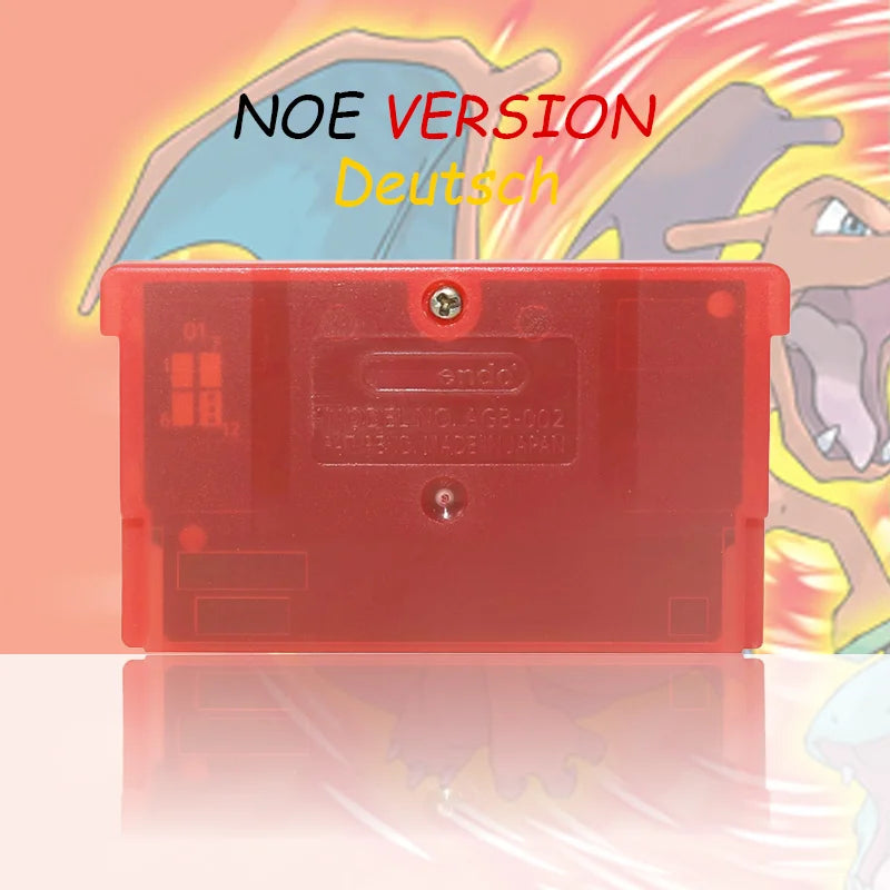 NOE Version Pokemon Blattgrune/Feuerrote/ Rubin/Saphir/Smaragd Video Game Cartridge High Quality with Battery for GBC