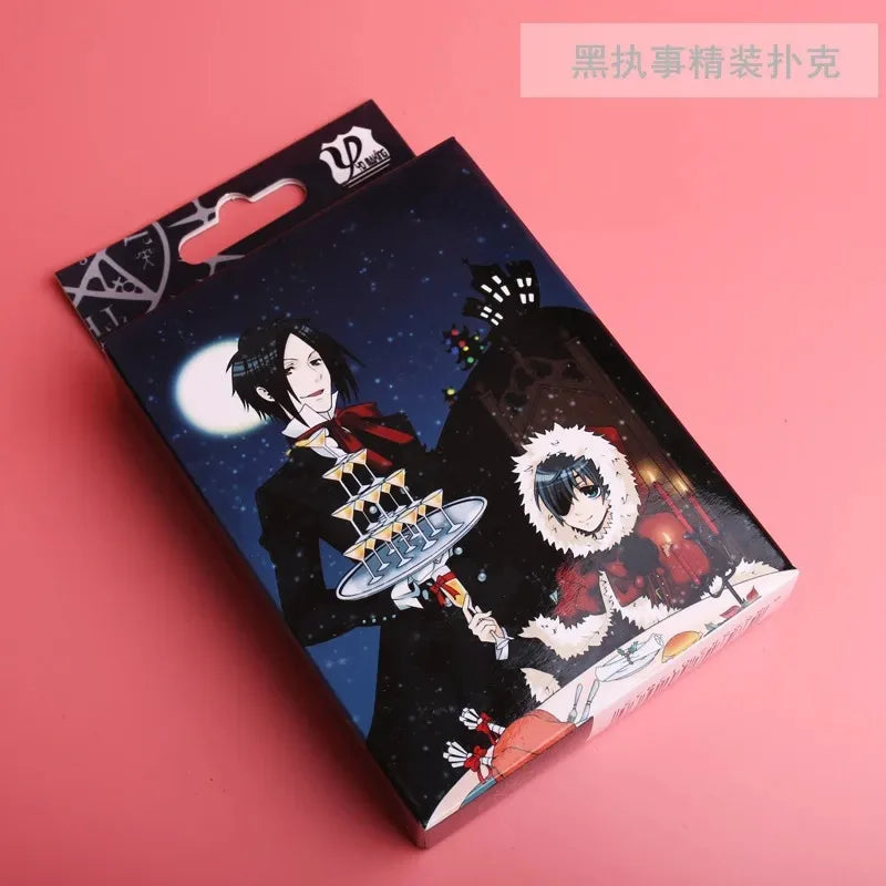 54Pcs Cards Anime Genshin Impact Cosplay Board Game Cards Jujutsu Bleach Hardcover Poker Toy Gift With Box