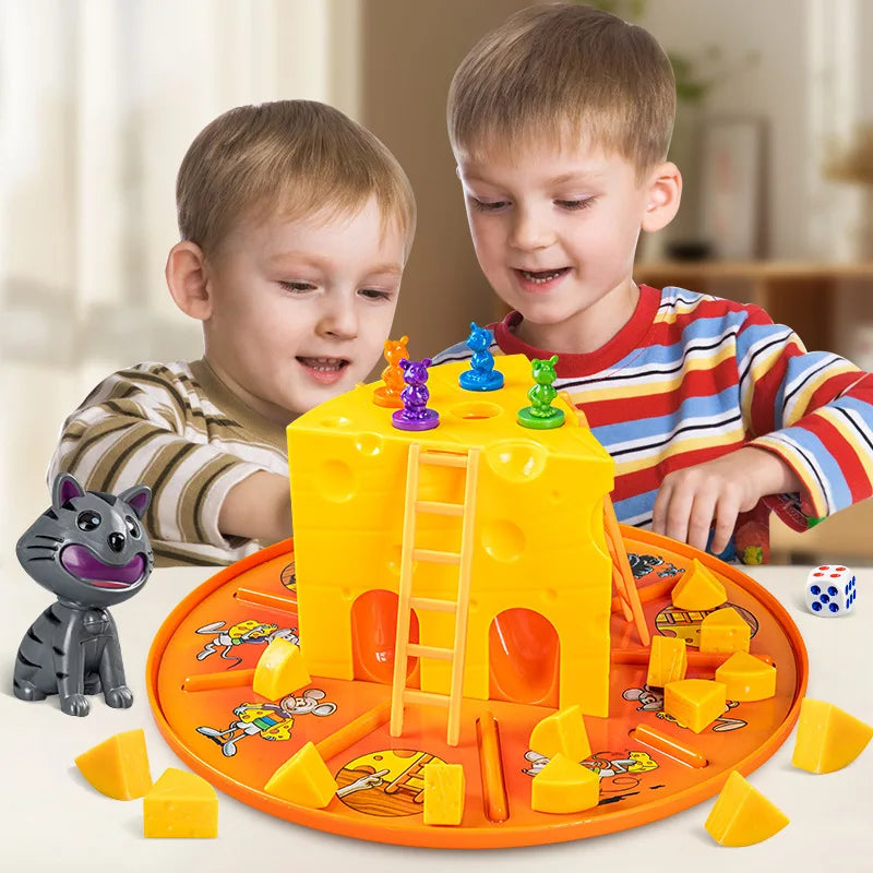 Kids Cheese Game Cat and Mouse Cake Board Game Parent-Child Interactive Strategy Family Party Game Toy