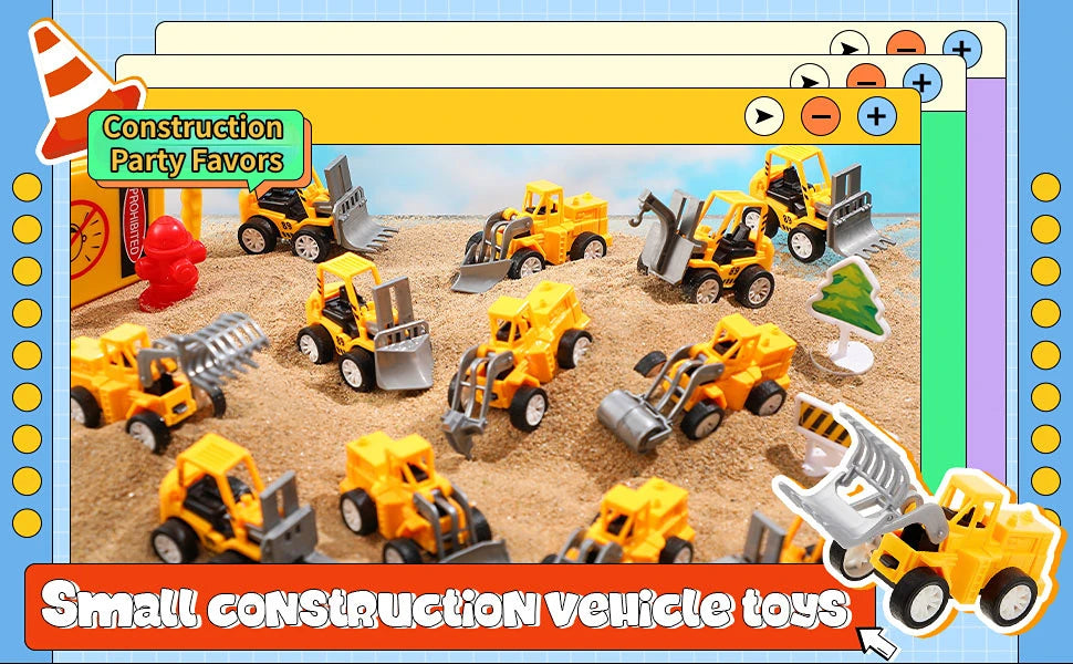 Kids Construction Party Favors for Boys Construction Vest Hat toys Worker Costumes Dress Up Construction Birthday Party Supplies