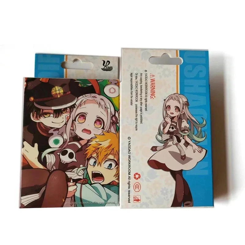 54Pcs Cards Anime Genshin Impact Cosplay Board Game Cards Jujutsu Bleach Hardcover Poker Toy Gift With Box