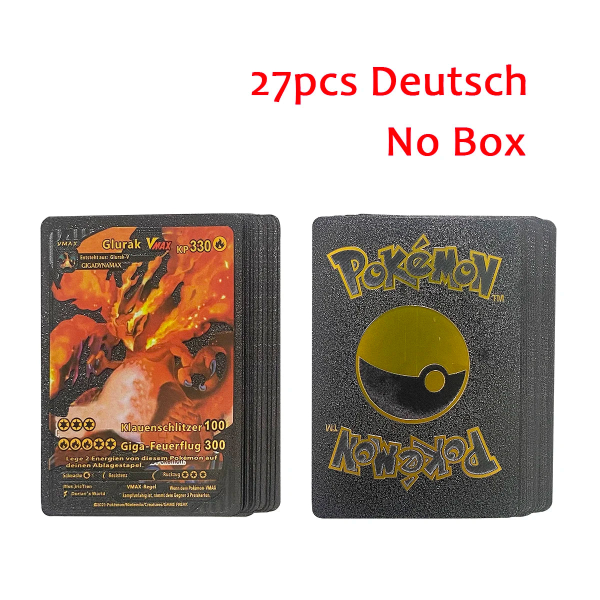 11-110Pcs Pokemon Cards Gold Foil Golden Letters English Spanish French German Game Card Metalicas Charizard Vmax Gx Series Gift