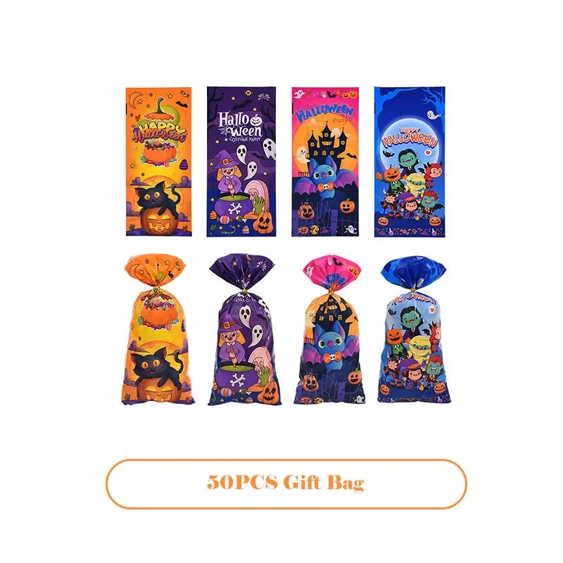 Halloween Toys Random Gyroscope Pumpkin Shell Ruler Gift Bags Simulated Spider Ghost Power Car Halloween Party Favors For Kids