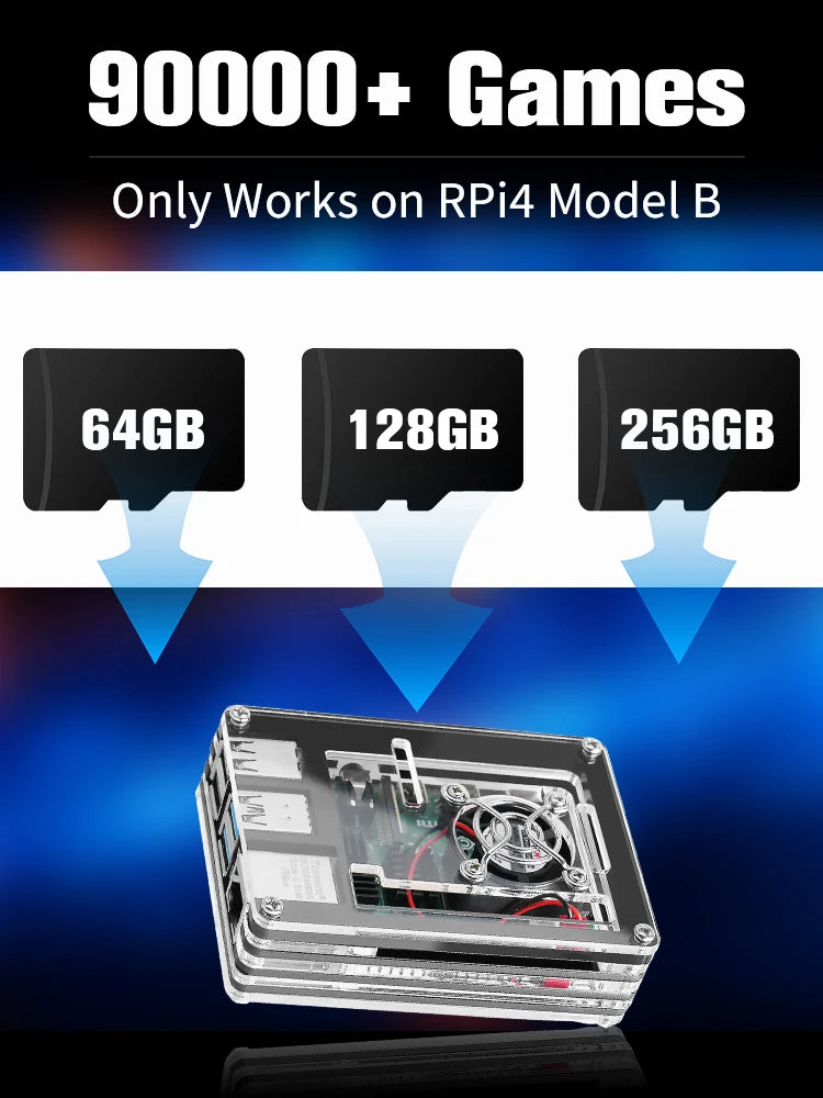 Game Card For Raspberry Pi 4 Model B Memory TF Card Pre-loaded 60+ Emulators For PS1/PSP/Sega Saturn/N64/MAME With 90000+ Games