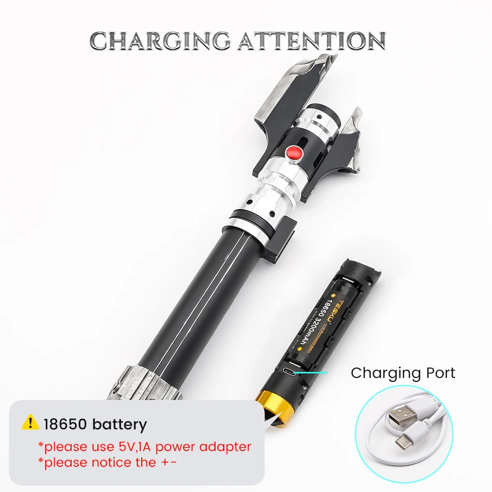 TXQSABER Lightsaber Neo Pixel Smooth Swing Metal Handle Weathered LED Strip Blade Cosplay Toys Laser Sword Replica Darth Malgus