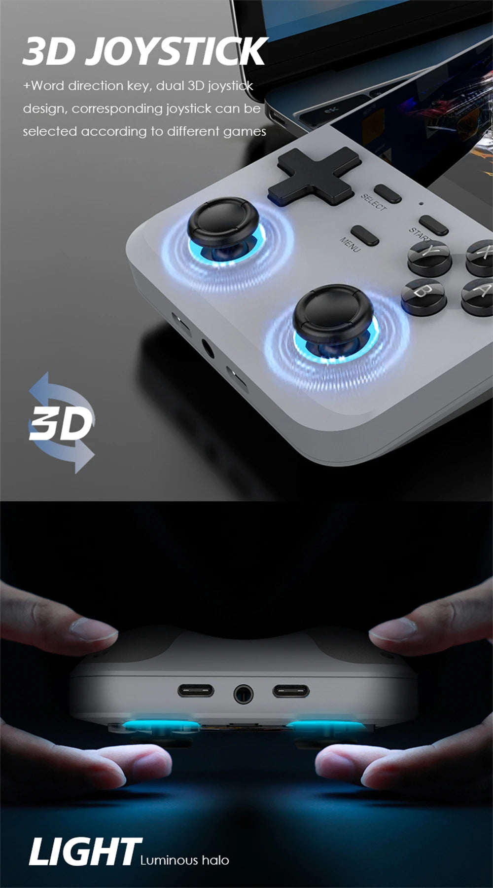 D007 Plus/ X6 3.5 Inch IPS Screen Handheld Game Players Dual Joystick 10000+ Game Retro Devices Portable Game Consoles