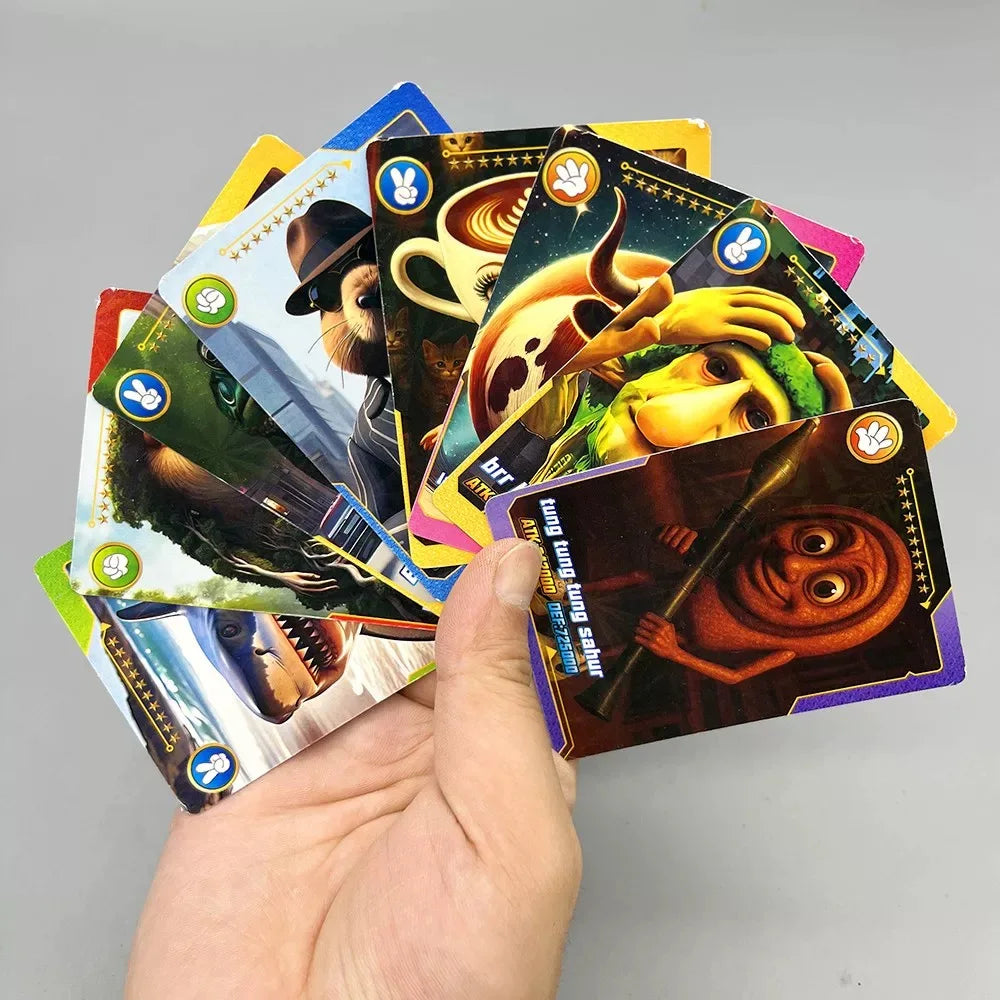 Funny Tungtungtung Sahur Cards Brainrot Italian Game Tralalero Tralala Card Photo Collection Kids Party Cosplay Classic Toy Gift