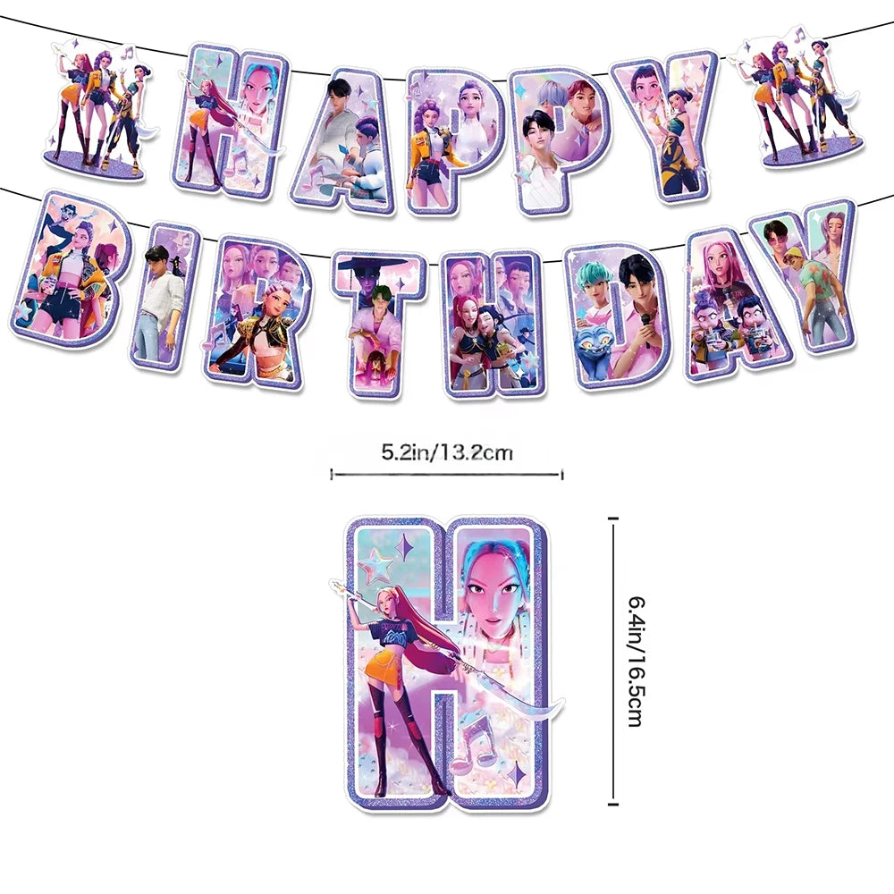 Demon Hunters Party Favor Birthday Party Decoration Disposable Tableware Bracelet Stamps Baby Shower Christmas Halloween Wedding