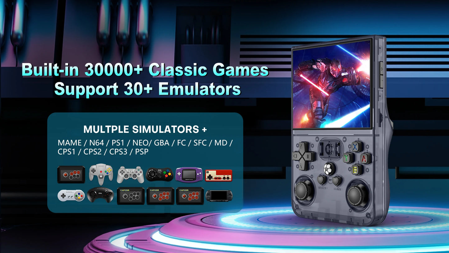 AISLPC R36PRO Retro Handheld: 3.5" IPS, 64/128GB/30000+ Classics Game Linux OS Crisp HD Visuals Expandable 256GB TF Card Support