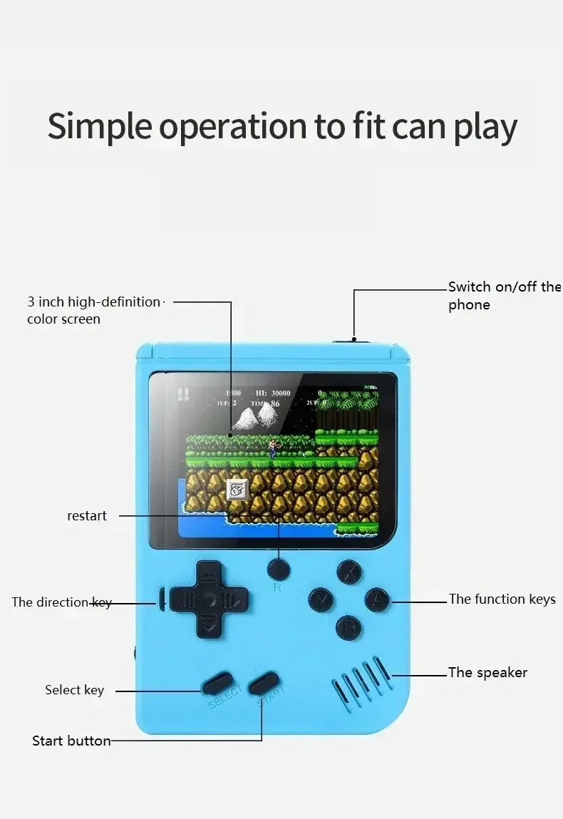 Retro Portable Mini Handheld Video Game Console 8-Bit 3.0 Inch LCD Color Kids Game Player Built-in 400 games For Kid Xmas Gift