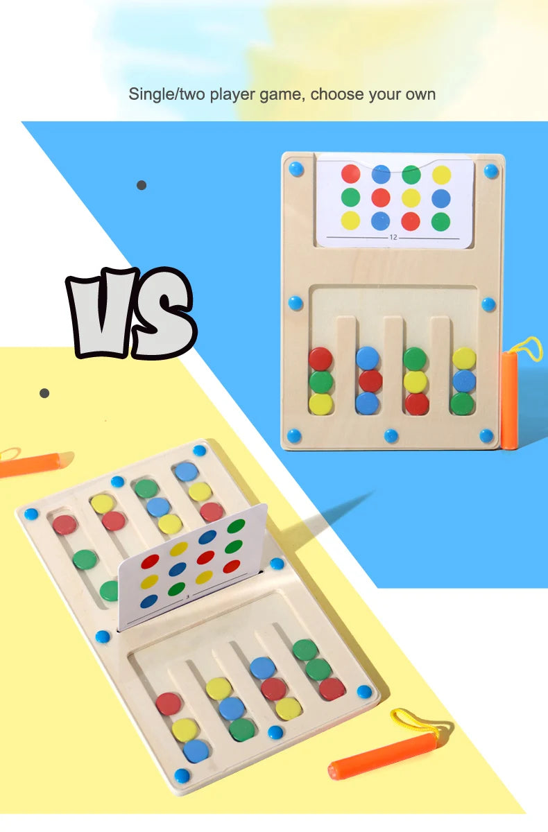 Four Color Walking Game Chess Single&Double Maze Battle Game Logical Thinking Training Montessori Early Education Puzzle Toys
