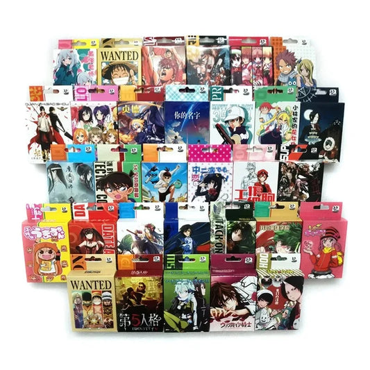 54Pcs Cards Anime Genshin Impact Cosplay Board Game Cards Jujutsu Bleach Hardcover Poker Toy Gift With Box