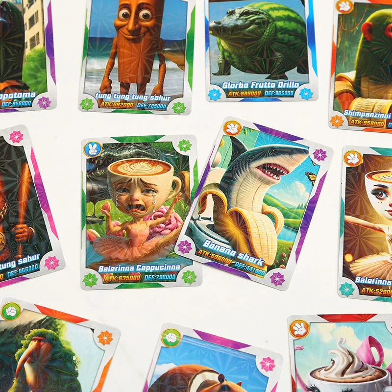 Funny Tungtungtung Sahur Cards Brainrot Italian Game Tralalero Tralala Card Photo Collection Kids Party Cosplay Classic Toy Gift