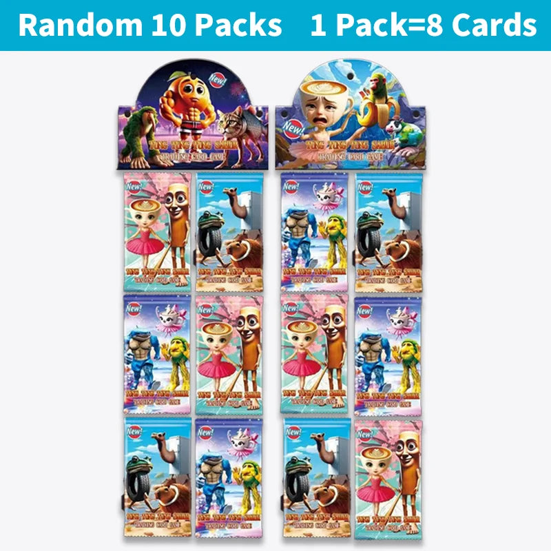 Funny Tungtungtung Sahur Cards Brainrot Italian Game Tralalero Tralala Card Photo Collection Kids Party Cosplay Classic Toy Gift