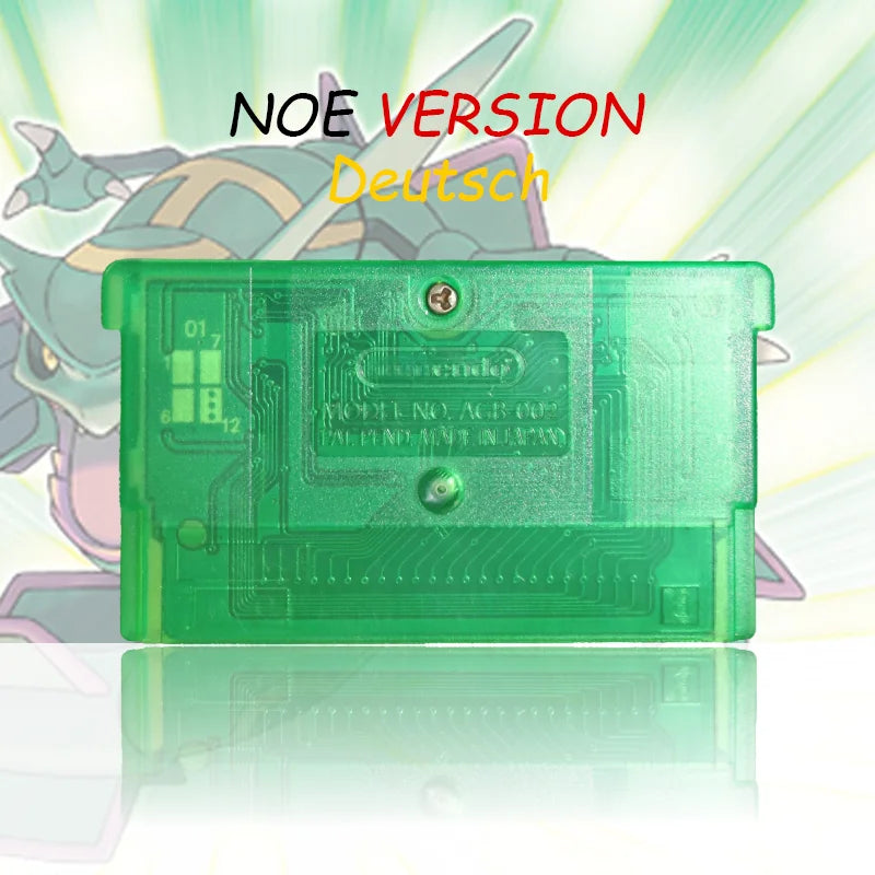 NOE Version Pokemon Blattgrune/Feuerrote/ Rubin/Saphir/Smaragd Video Game Cartridge High Quality with Battery for GBC