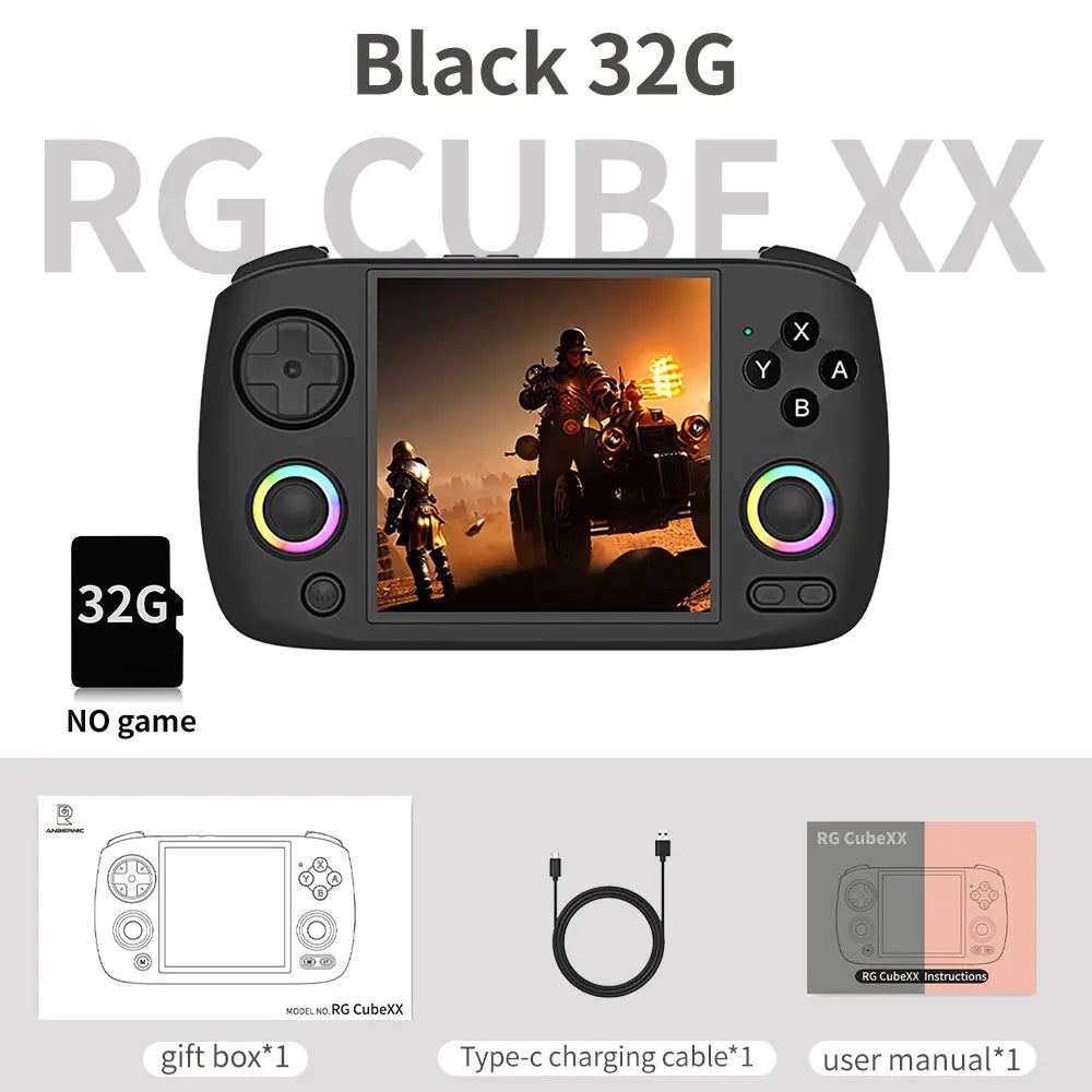 Anbernic RG CubeXX Retro Handheld Game Console 3.95 Inch IPS Screen 64 Bit Linux System Joystick Lighting
