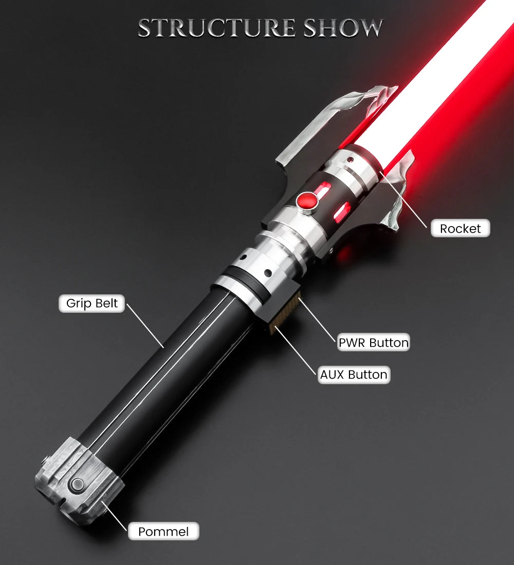 TXQSABER Lightsaber Neo Pixel Smooth Swing Metal Handle Weathered LED Strip Blade Cosplay Toys Laser Sword Replica Darth Malgus