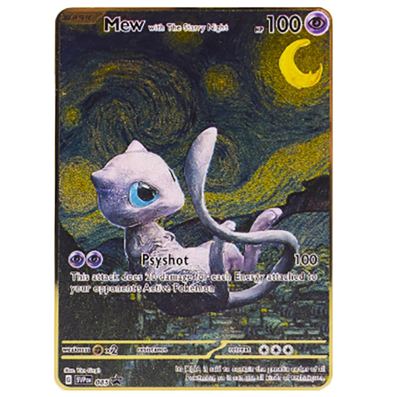 Pokemon Card Metal Pokémon Letters Pikachu Vmax Mewtwo Gx Charizard Vstar Golden Iron Playing Cards Anime Games Toys Kids Gifts