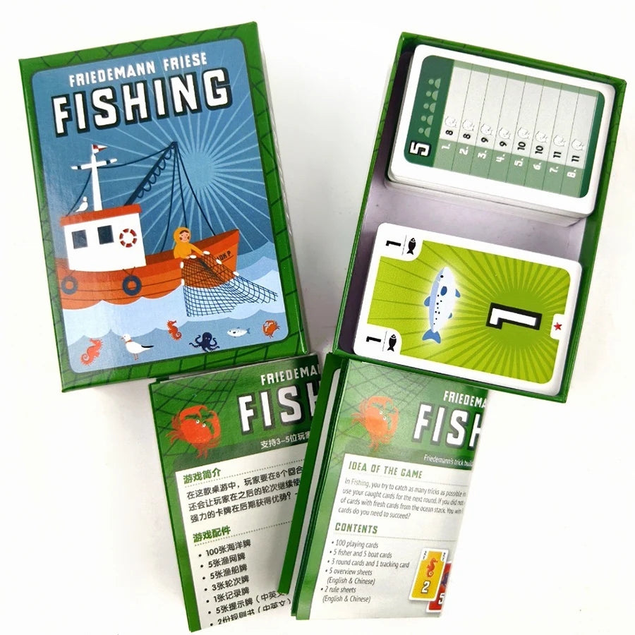 2025 New Board game Fishing  3-5 players 40-60min Family/Party Funny Table Game Friends Entertainment Cards Game