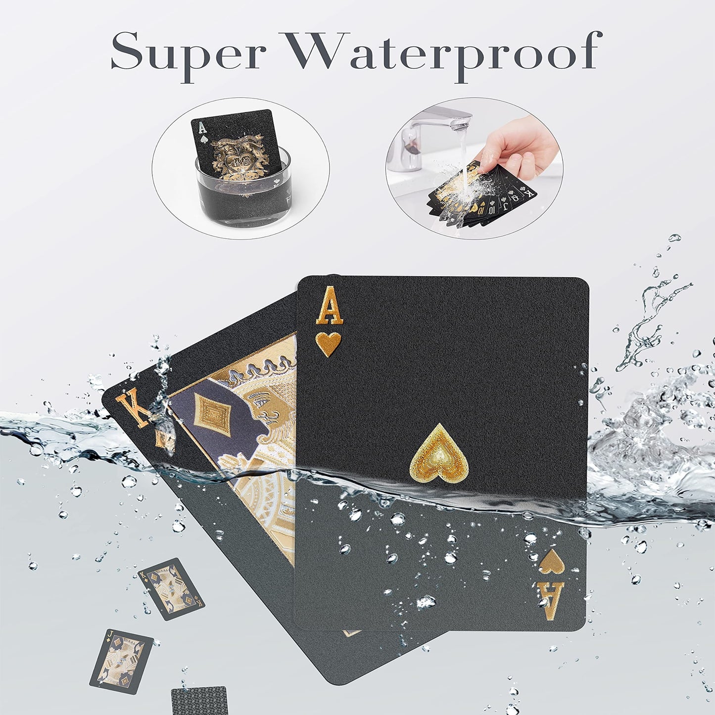 24K Gold Waterproof Playing Cards Plastic Poker Game PET Table Games Halloween Christmas Family Game Nights Board Game Gift