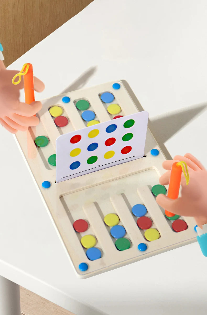 Four Color Walking Game Chess Single&Double Maze Battle Game Logical Thinking Training Montessori Early Education Puzzle Toys