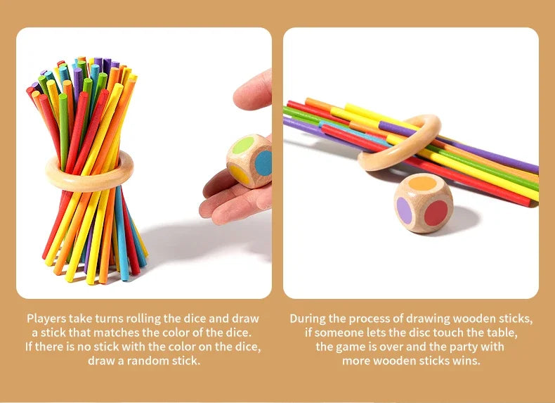 Wooden Stick Strategy Game for Kids Thinking Training Interactive Puzzle Toy Wooden Balance Battle Game for Family Party Fun