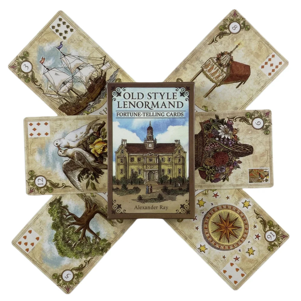 Old Style Lenormand Fortune-Telling Oracle Cards Tarot Divination Deck English Vision Edition Board Playing Game For Party