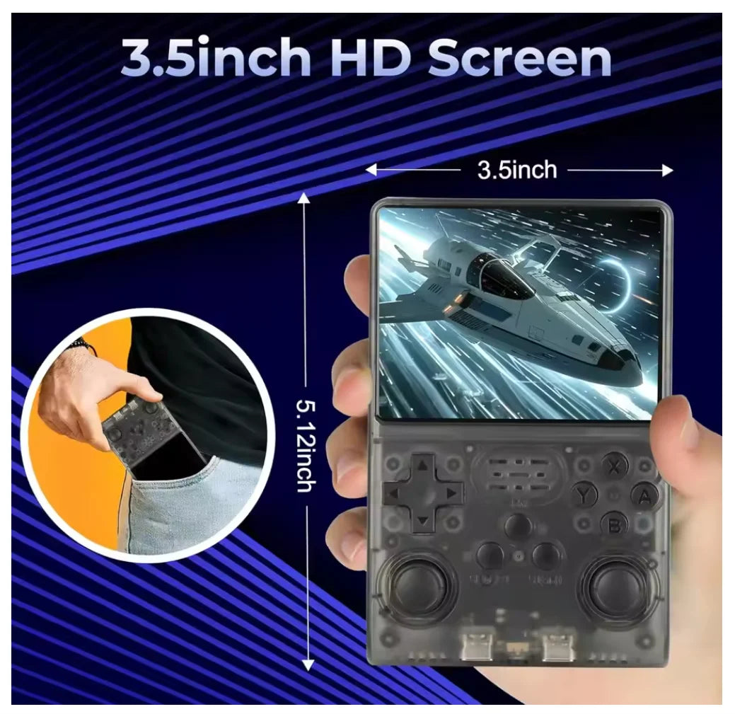 R40S Pro Game Console Retro Handheld Game Linux System 3.5 Inch IPS Screen Mini Potable Pocket Video Game Consola 256G Game Kid