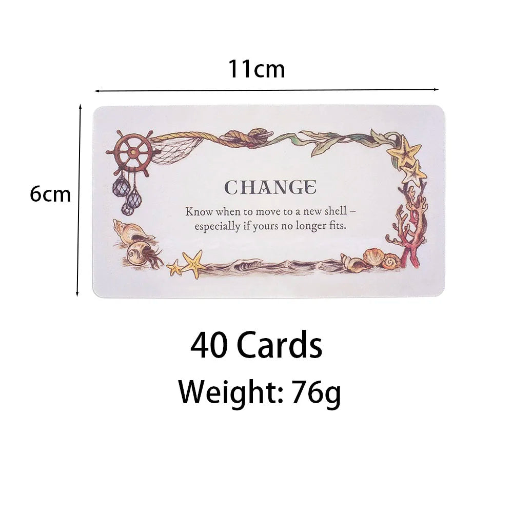 Sea Melodies Magical Messages Word Cards Mini Edition for Family Gatherings 40Pcs 11*6cm Board Game English Version