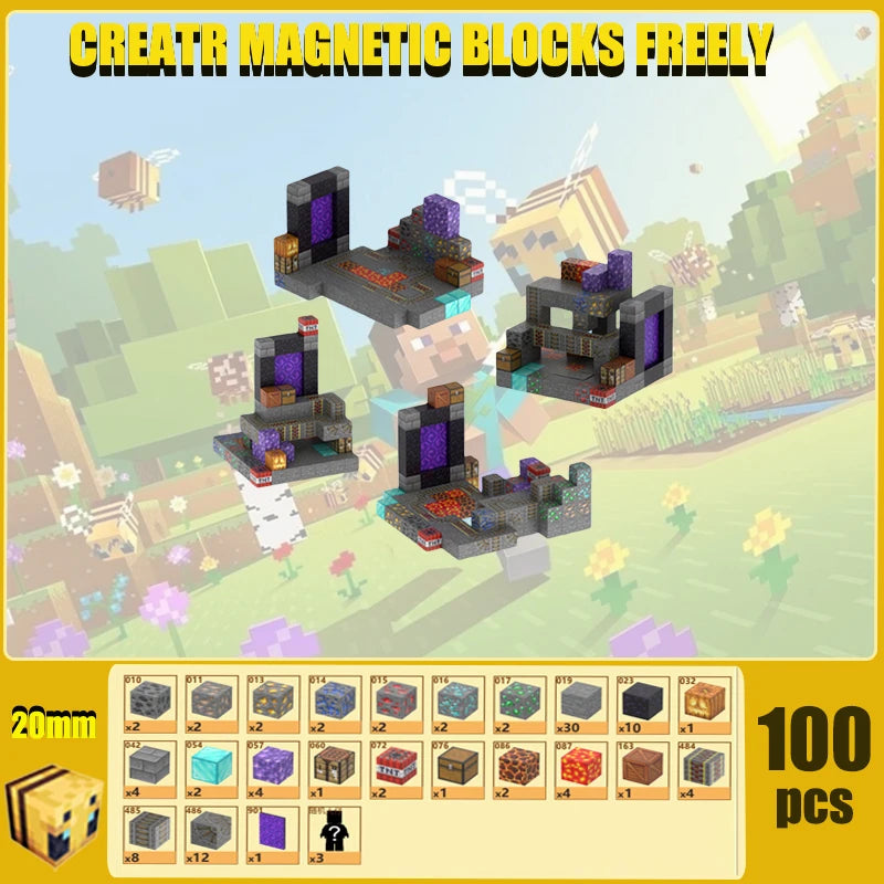 Magnetic building blocks, suitable for boys and girls, a set of magnetic cubes for children over 3 years old, DIY, STEM toys