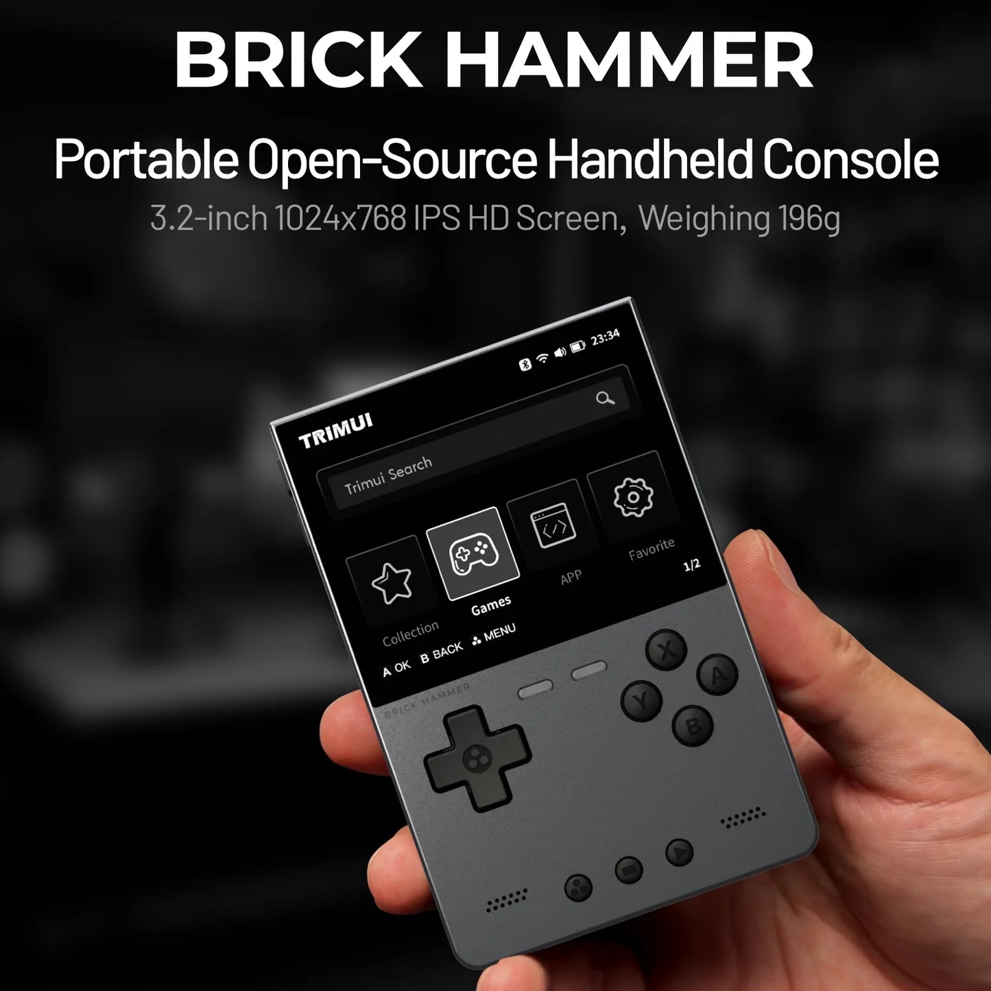 TRIMUI BRICK Video Game Console CNC Aluminum Alloy 3.2''IPS Screen A133P Linux OS TRIMUIUI LED Lighting Free Keycaps Player Gift