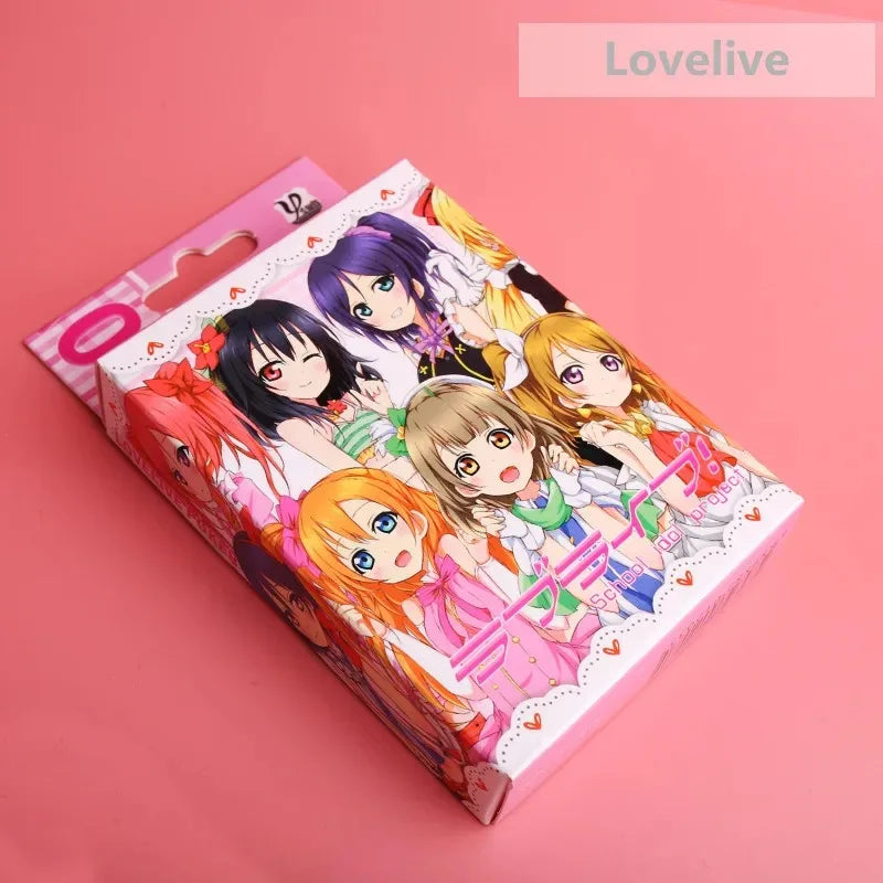 54Pcs Cards Anime Genshin Impact Cosplay Board Game Cards Jujutsu Bleach Hardcover Poker Toy Gift With Box