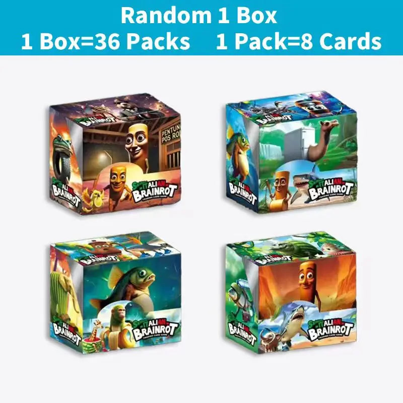 AI Brainrot Italian Collection Card Trend Card Blind Box TungTung Wooden Man Tralalelo Tralala Shark Card Game Toy Birthday Gift