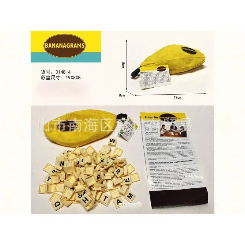 English version of the board game Bananagrams Banana English Scrabble