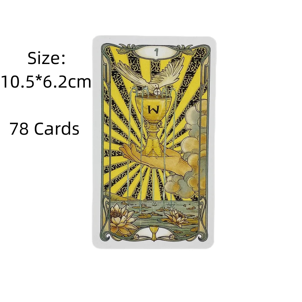 Golden Art Nouveau Tarot Cards A 78 Deck Oracle English Visions Divination Edition Borad Playing Games
