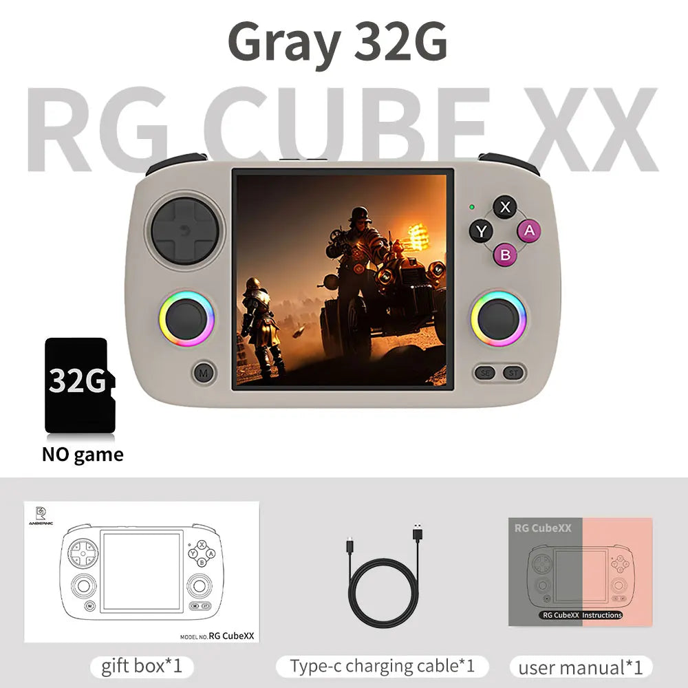 Anbernic RG CubeXX Retro Handheld Game Console 3.95 Inch IPS Screen 64 Bit Linux System Joystick Lighting