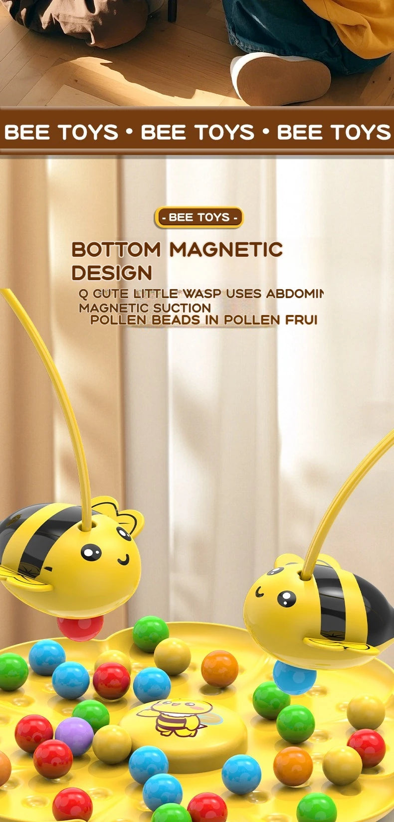 Hot Little Bumblebee Board Game Puzzle Fishing Toys Interactive Educational Magnetism Toys For Kids Christmas Gift Family Game