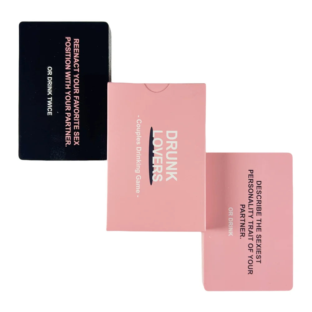 2025 New Kawaii Pink Cute Drunk Lovers Card Game Couples Drinking Game For Party Family Couples Board Game Deck Edition