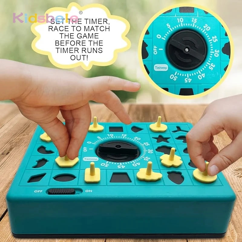 Time Game Pop Up Board Game Shape Matching Puzzles For Kids Early Educational Toys Teaches Shape Recognition Deductive Reasoning